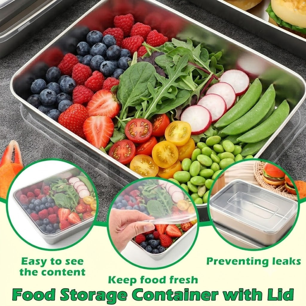 2000ml Stainless Steel Food Storage Container