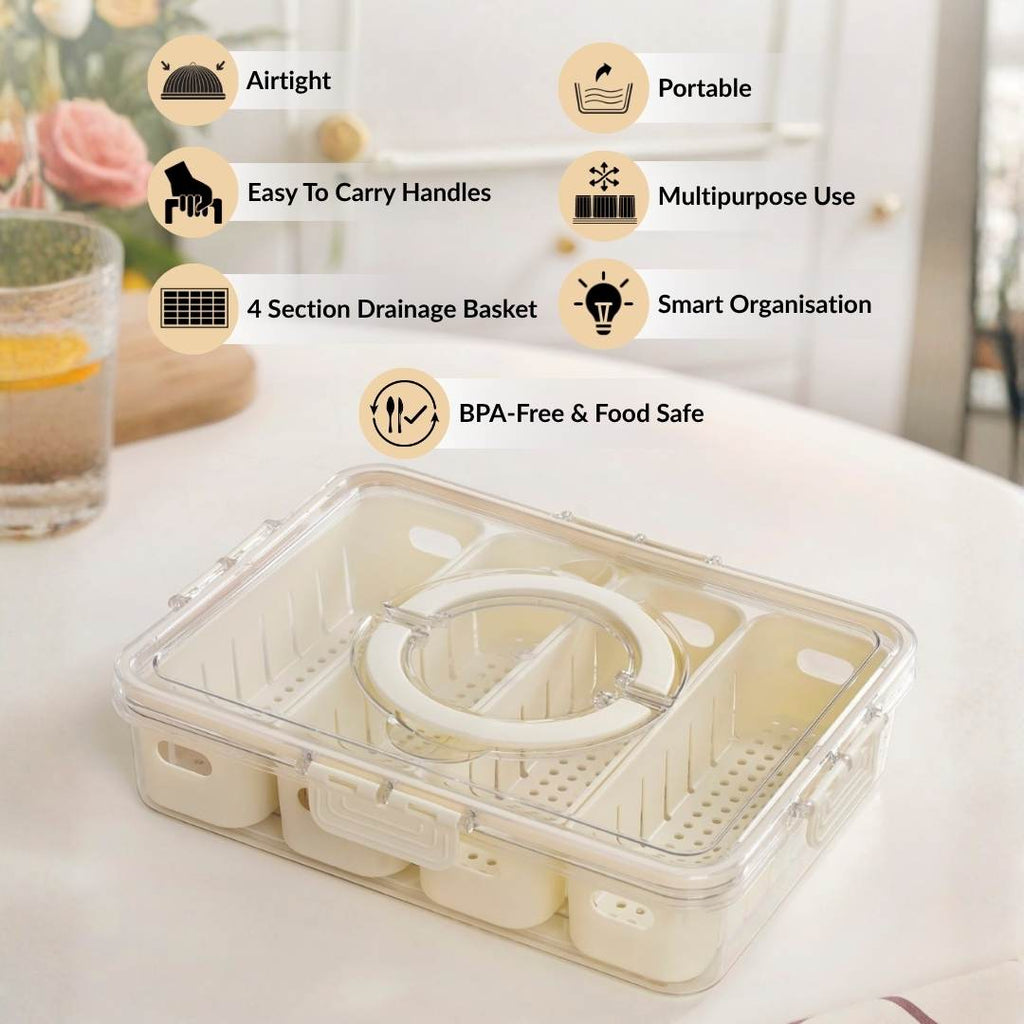 FreshGrid 4 Compartments Airtight Storage Box
