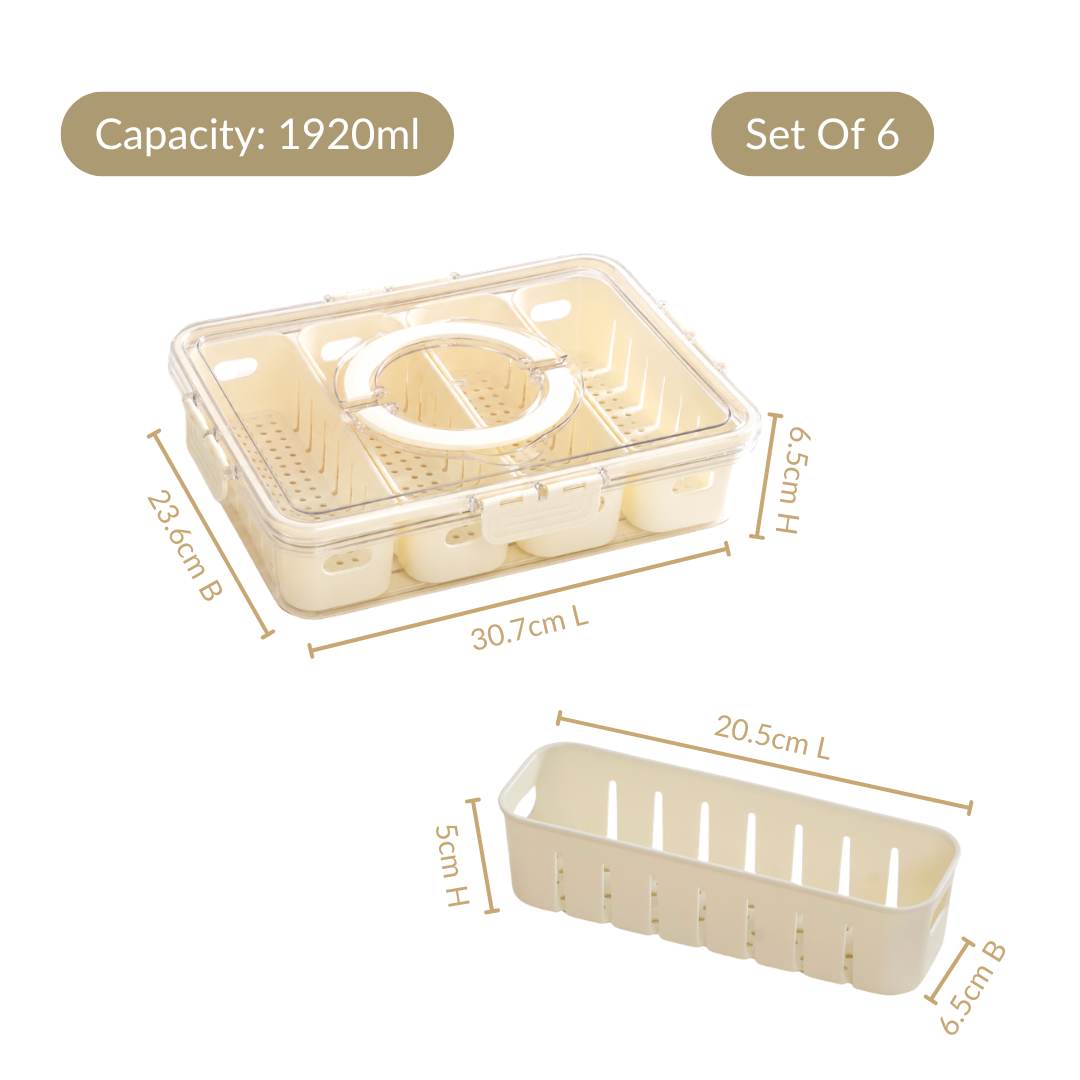 FreshGrid 4 Compartments Airtight Storage Box