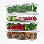 Fruit & Vegetable Storage Container with Drain Tray 🍒🍇🍋