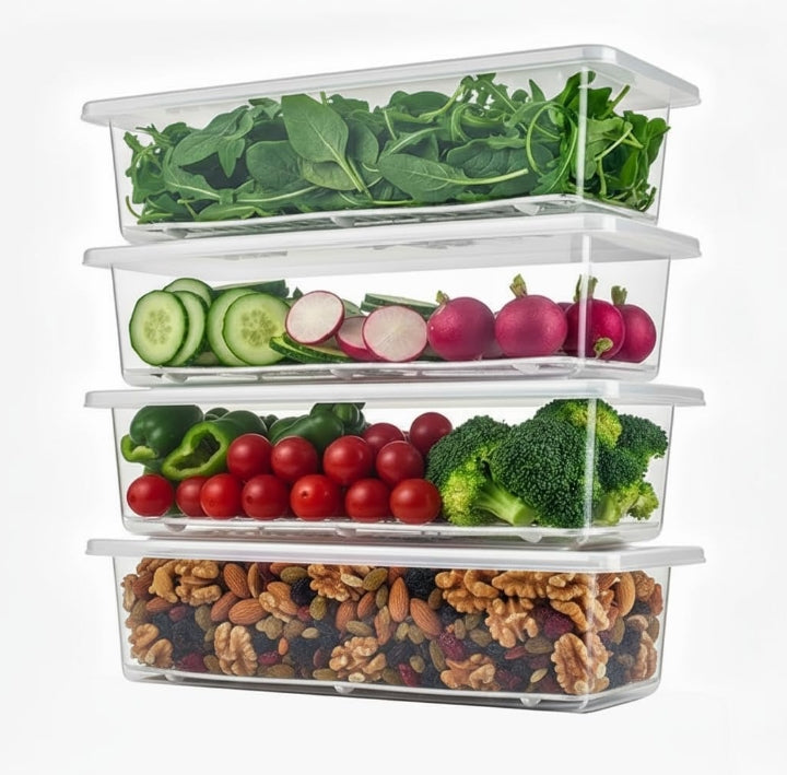 Fruit & Vegetable Storage Container with Drain Tray 🍒🍇🍋