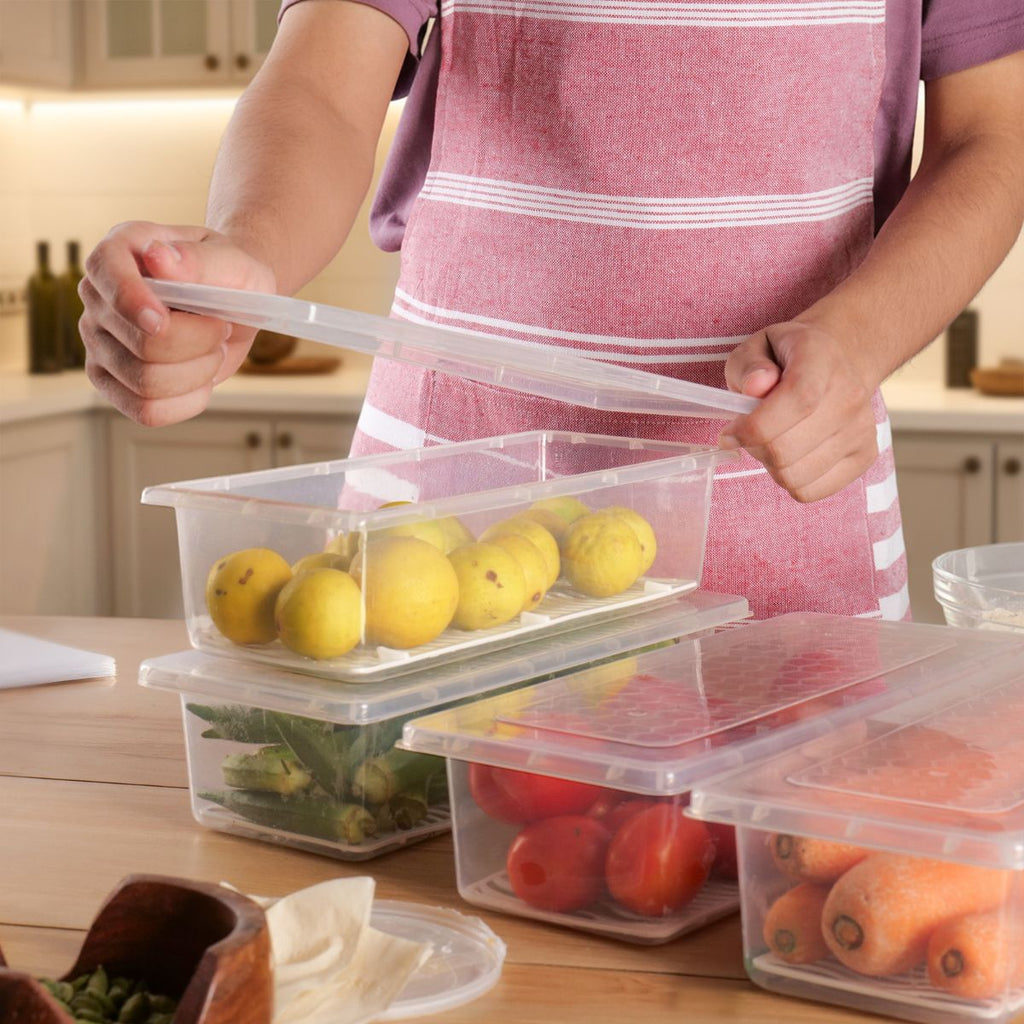 Fridge Storage Containers with Drain Plate