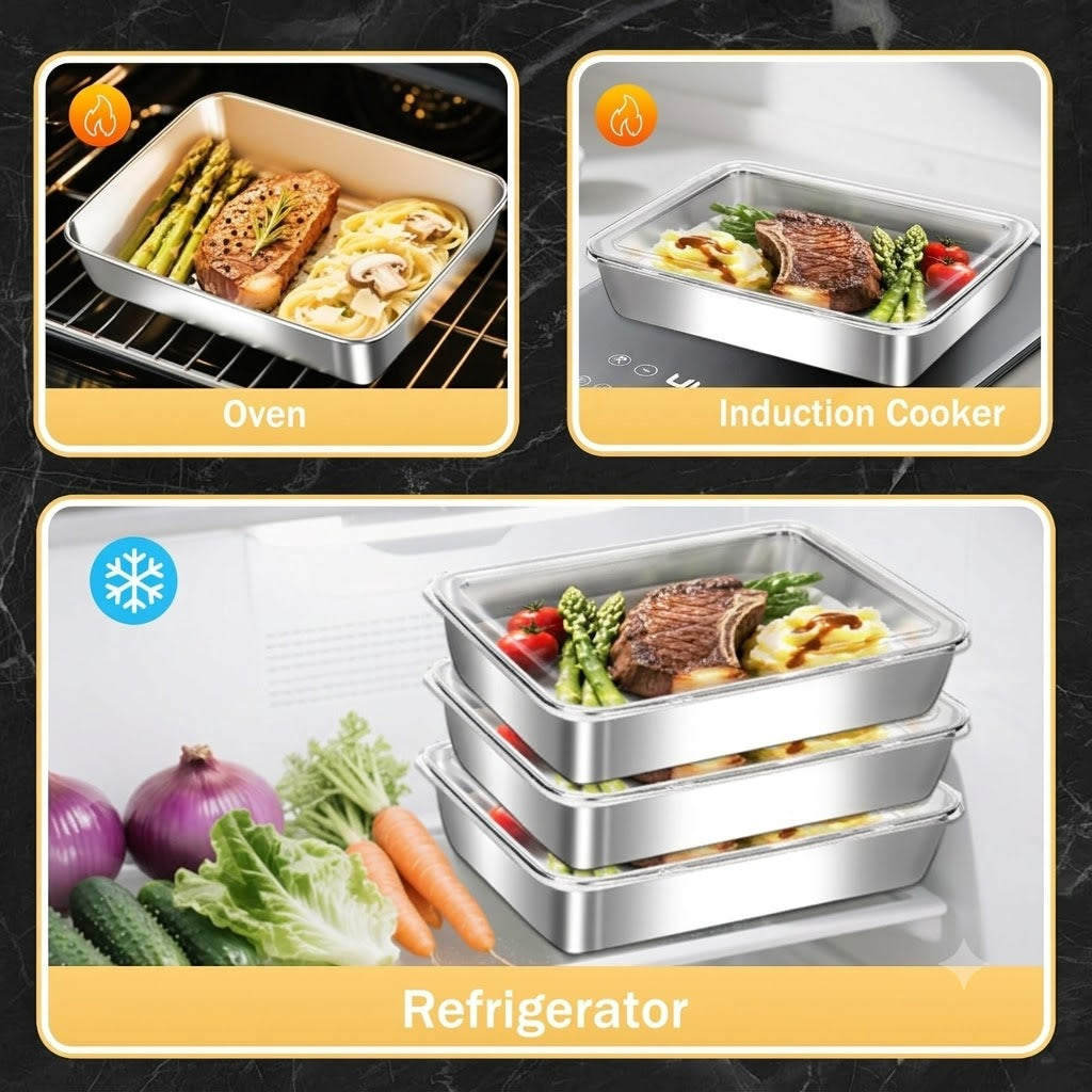 2000ml Stainless Steel Food Storage Container