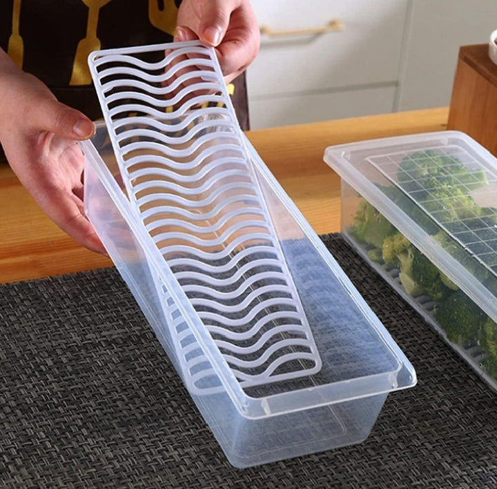 Fruit & Vegetable Storage Container with Drain Tray 🍒🍇🍋
