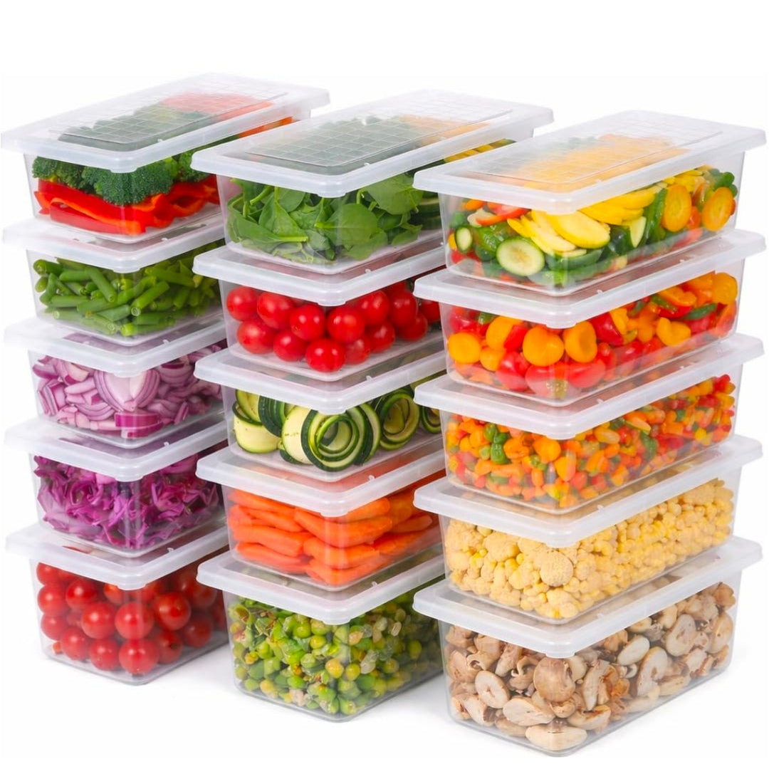 Fruit & Vegetable Storage Container with Drain Tray 🍒🍇🍋