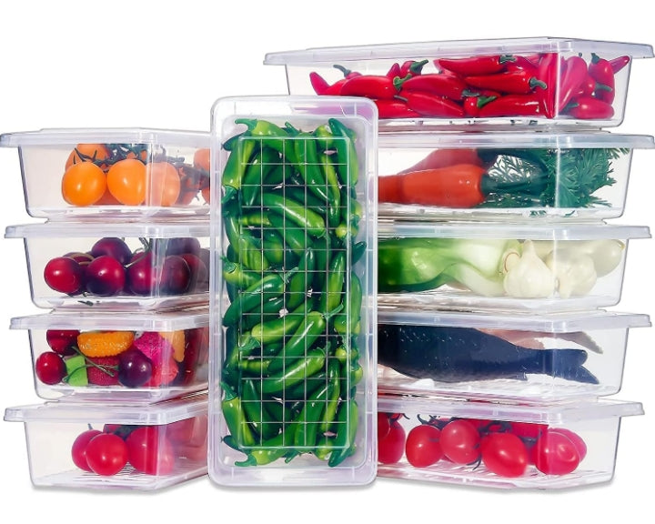 Fruit & Vegetable Storage Container with Drain Tray 🍒🍇🍋