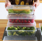 Fruit & Vegetable Storage Container with Drain Tray 🍒🍇🍋